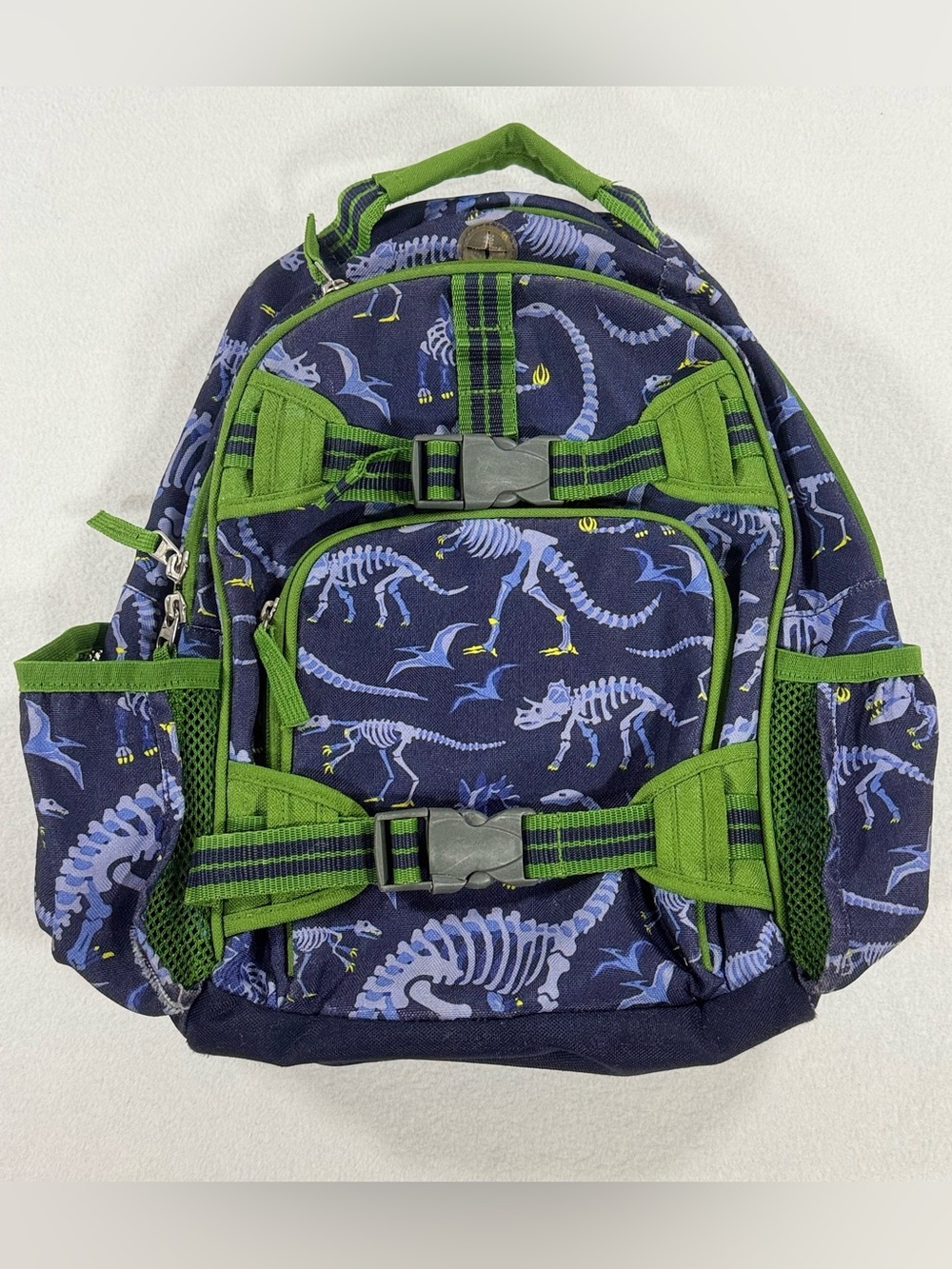 Pottery Barn Kids Mackenzie Navy And Green Dinosaur Bones Backpack Size Small